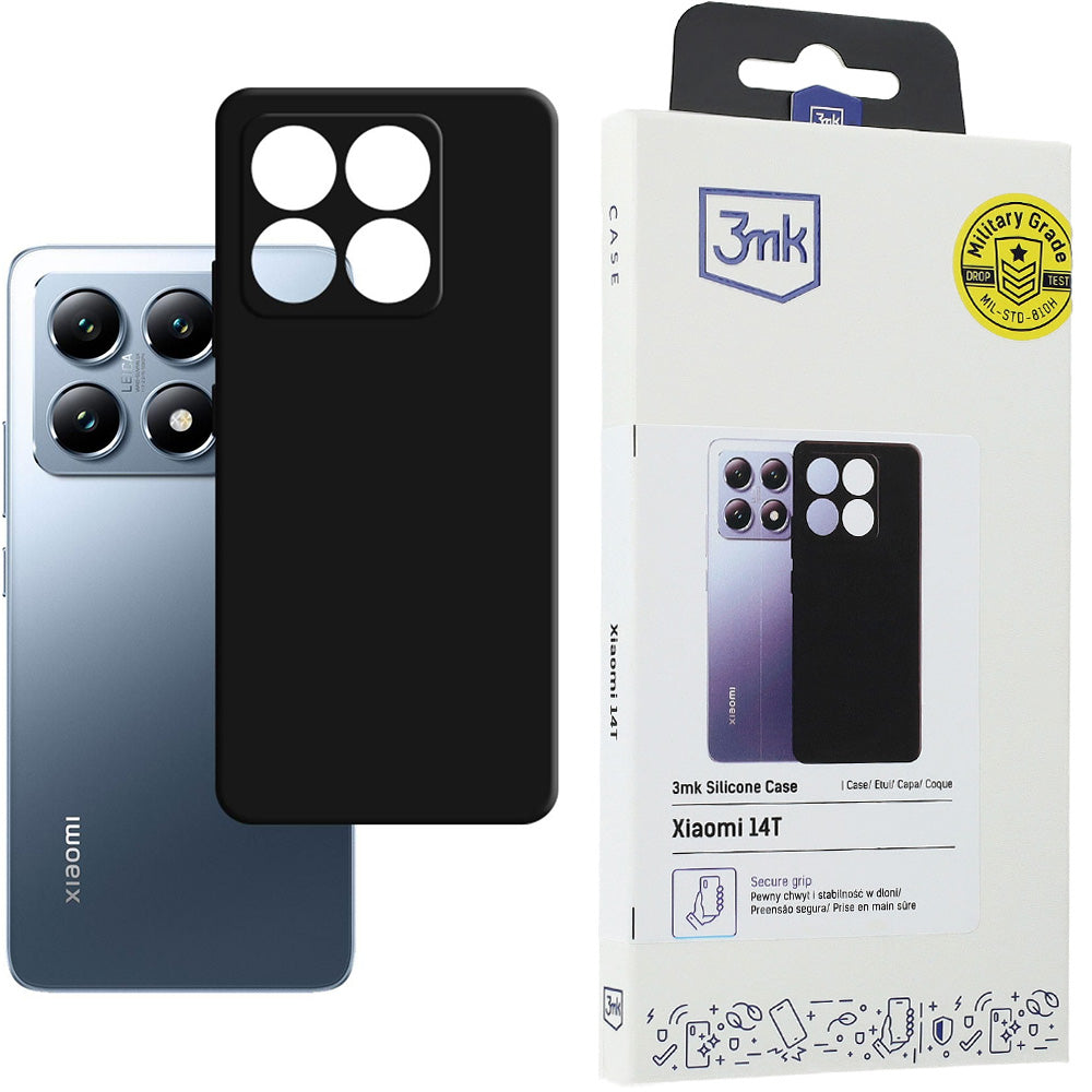 Handyhülle für Xiaomi 14T, 3mk Silicone Case, Schwarz