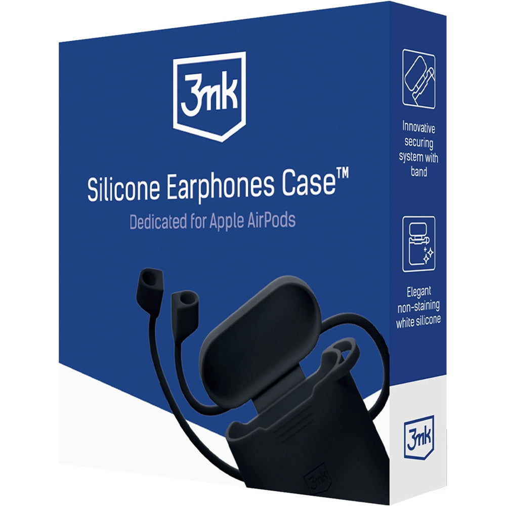 Schutzhülle für Apple AirPods Pro 3, 3mk Silicone Earphones Case, Schwarz