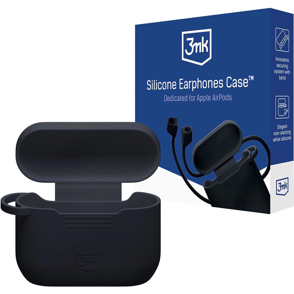 Schutzhülle für Apple AirPods Pro 3, 3mk Silicone Earphones Case, Schwarz