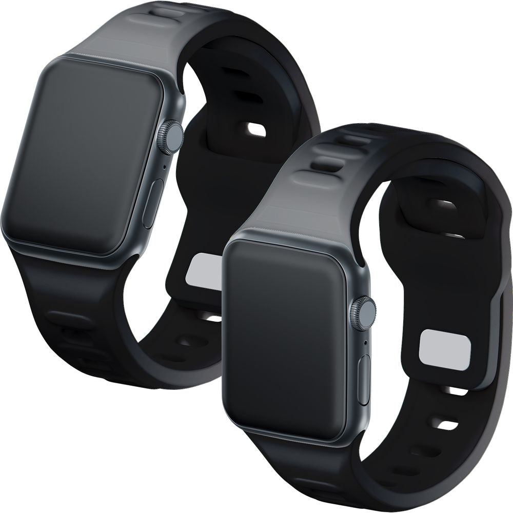 Armband für Apple Watch 49/46/45/44 mm, 3mk Silicone Watch Strap, Schwarz
