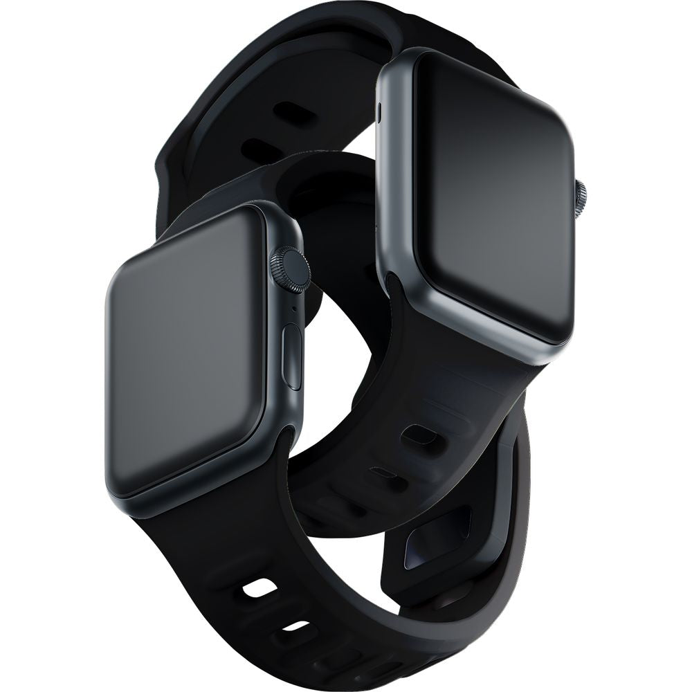 Armband für Apple Watch 49/46/45/44 mm, 3mk Silicone Watch Strap, Schwarz