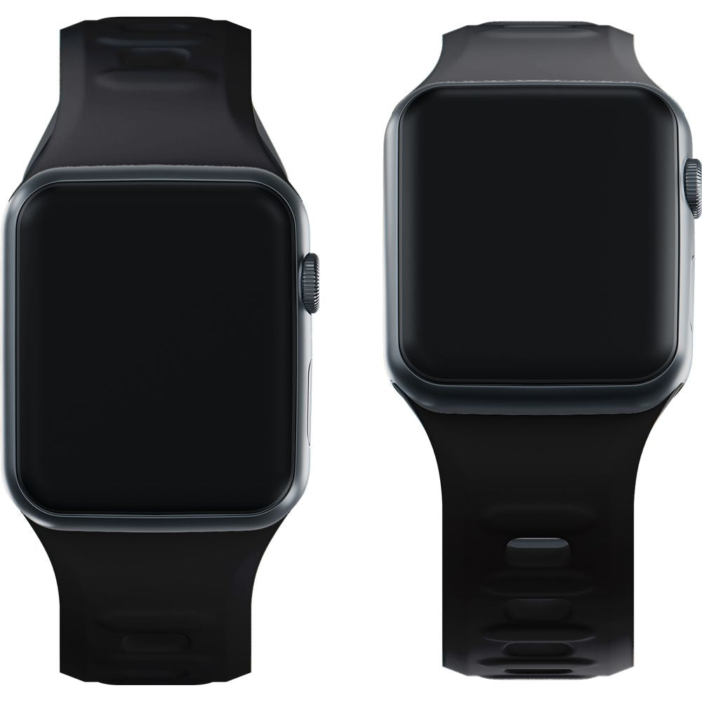 Armband für Apple Watch 49/46/45/44 mm, 3mk Silicone Watch Strap, Schwarz