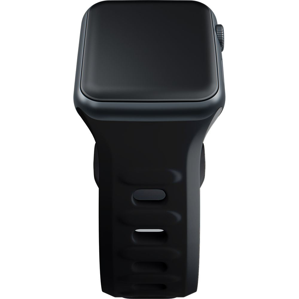 Armband für Apple Watch 49/46/45/44 mm, 3mk Silicone Watch Strap, Schwarz