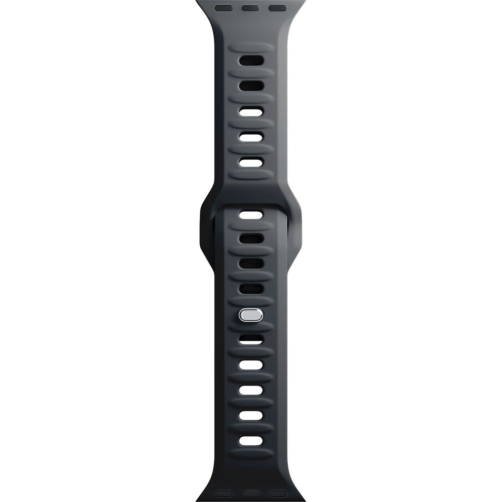 Armband für Apple Watch 49/46/45/44 mm, 3mk Silicone Watch Strap, Schwarz