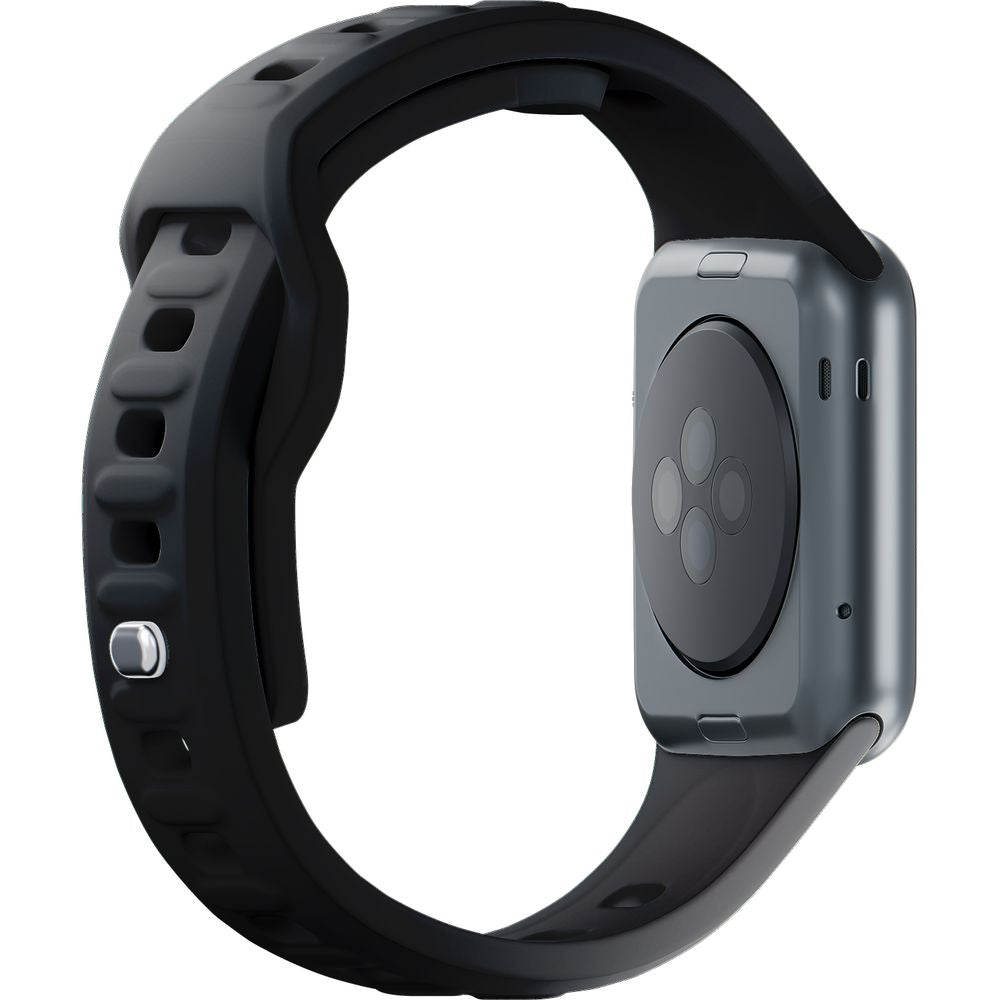 Armband für Apple Watch 49/46/45/44 mm, 3mk Silicone Watch Strap, Schwarz