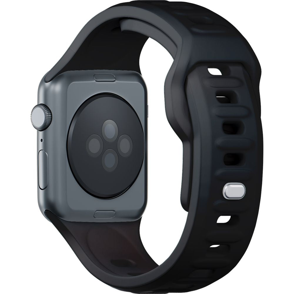 Armband für Apple Watch 49/46/45/44 mm, 3mk Silicone Watch Strap, Schwarz