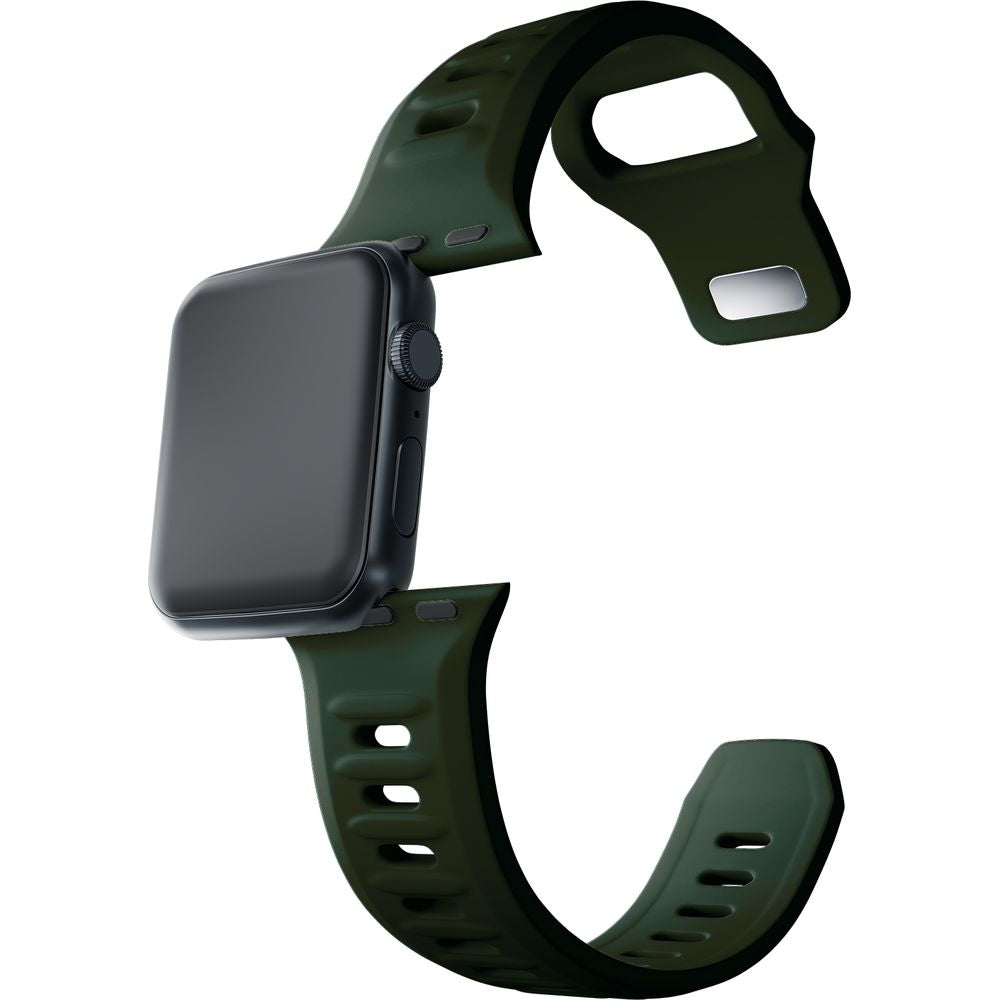 Armband für Apple Watch 49/46/45/44 mm, 3mk Silicone Watch Strap, Dunkelgrün