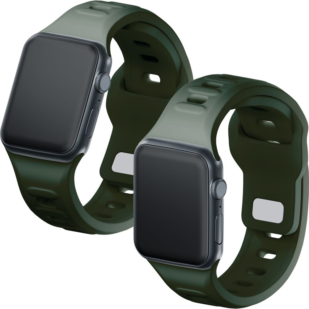 Armband für Apple Watch 49/46/45/44 mm, 3mk Silicone Watch Strap, Dunkelgrün