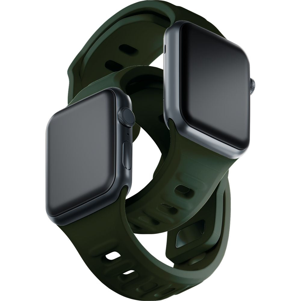 Armband für Apple Watch 49/46/45/44 mm, 3mk Silicone Watch Strap, Dunkelgrün