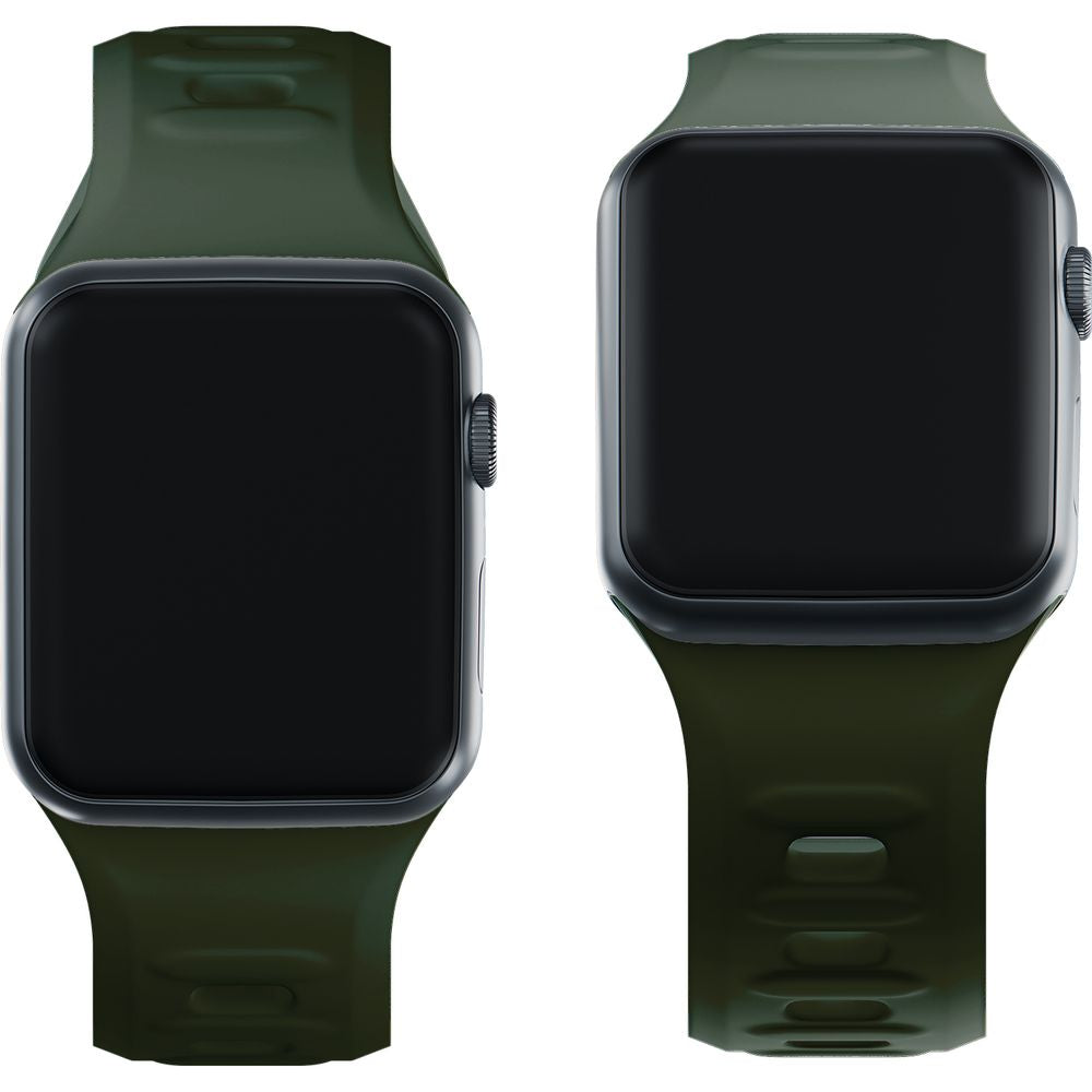 Armband für Apple Watch 49/46/45/44 mm, 3mk Silicone Watch Strap, Dunkelgrün