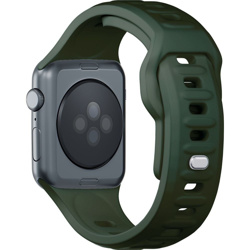 Armband für Apple Watch 49/46/45/44 mm, 3mk Silicone Watch Strap, Dunkelgrün