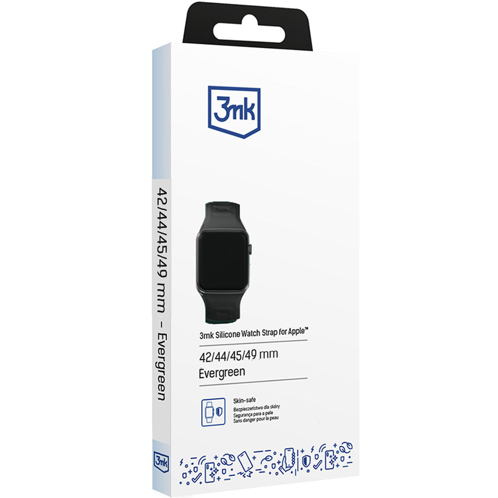 Armband für Apple Watch 49/46/45/44 mm, 3mk Silicone Watch Strap, Graphitgrau