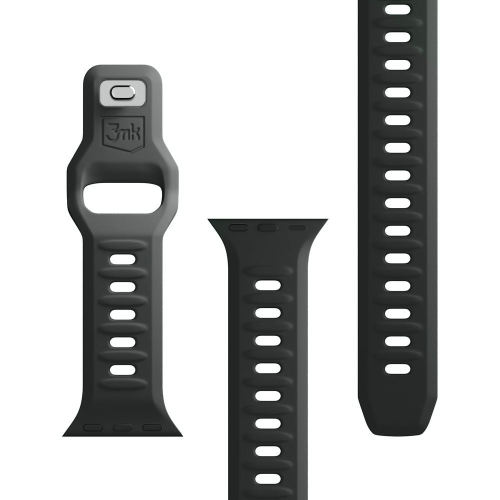 Armband für Apple Watch 49/46/45/44 mm, 3mk Silicone Watch Strap, Graphitgrau