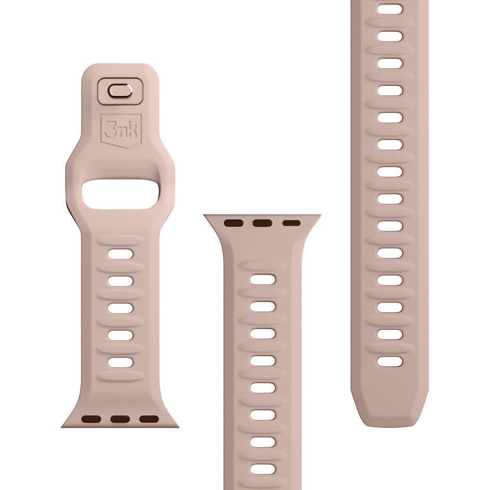 Armband für Apple Watch 49/46/45/44 mm, 3mk Silicone Watch Strap, Beige