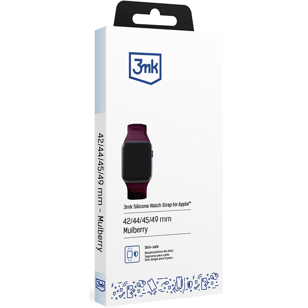 Armband für Apple Watch 49/46/45/44 mm, 3mk Silicone Watch Strap, Violett