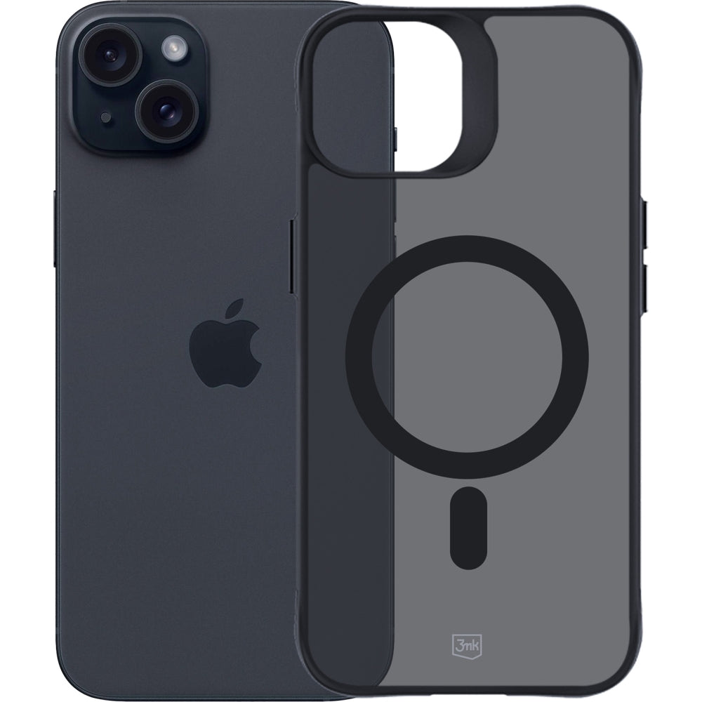 Handyhülle 3mk Smoke MagCase für Apple iPhone 15, Schwarz
