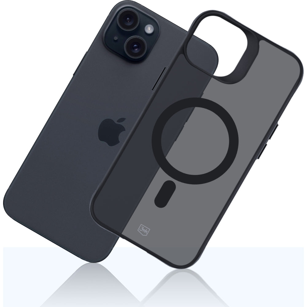 Handyhülle 3mk Smoke MagCase für Apple iPhone 15, Schwarz