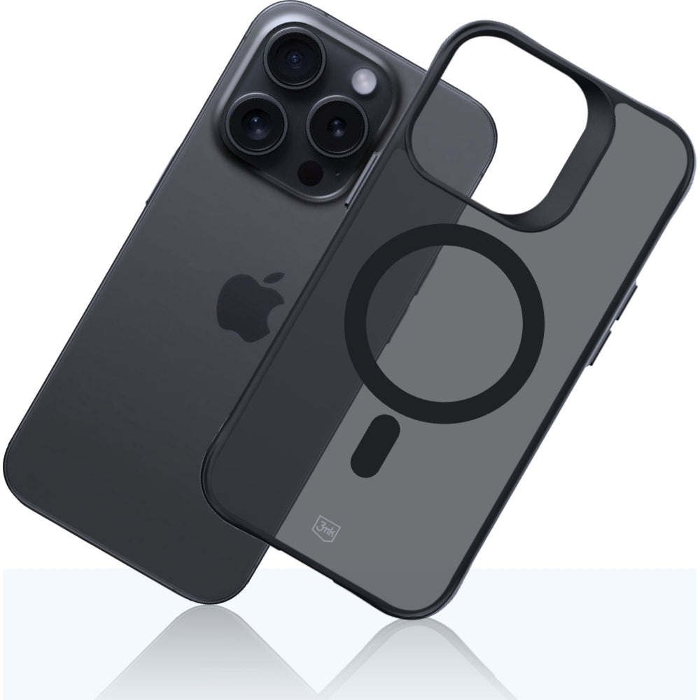 Handyhülle 3mk Smoke MagCase für Apple iPhone 15 Pro, Schwarz