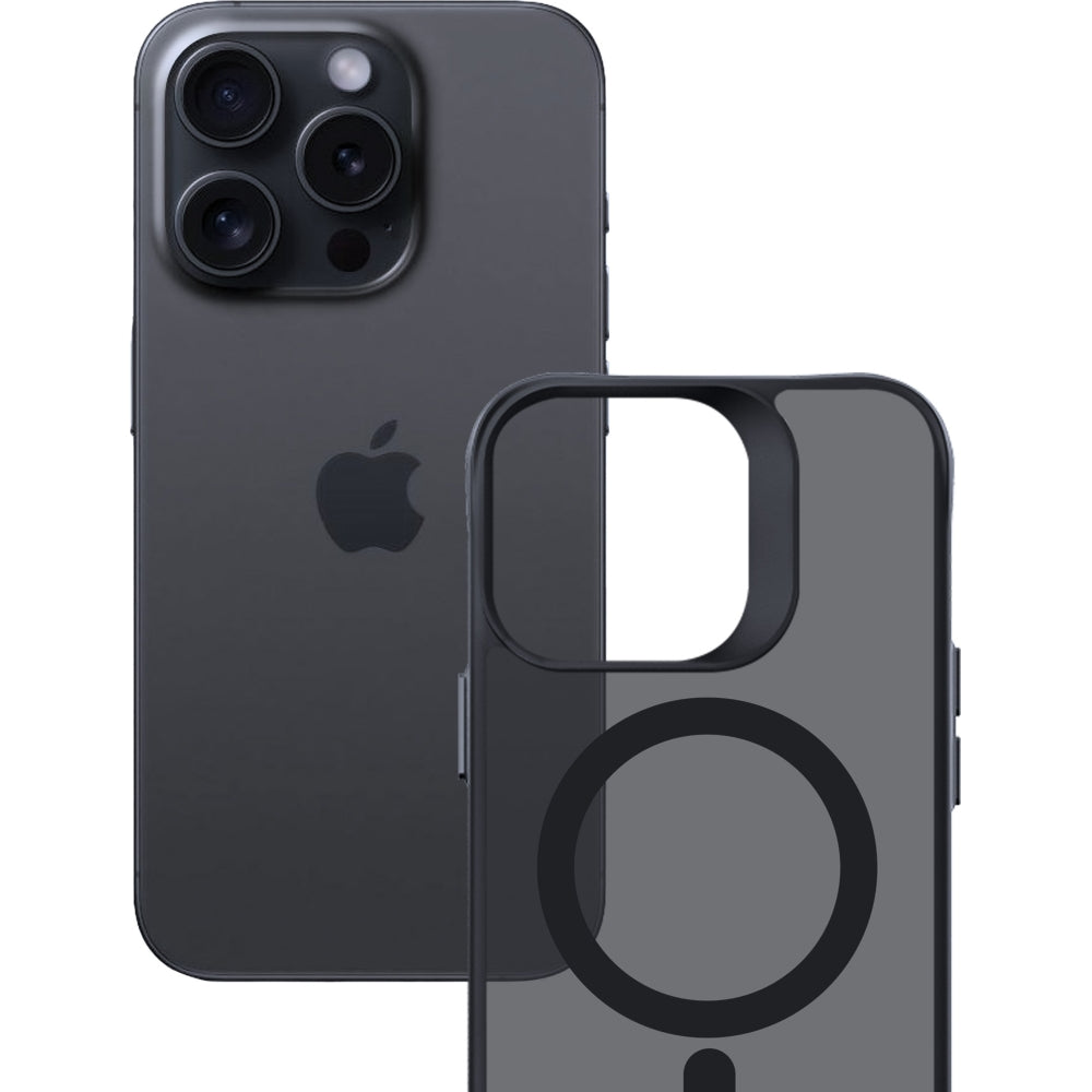 Handyhülle 3mk Smoke MagCase für Apple iPhone 15 Pro, Schwarz