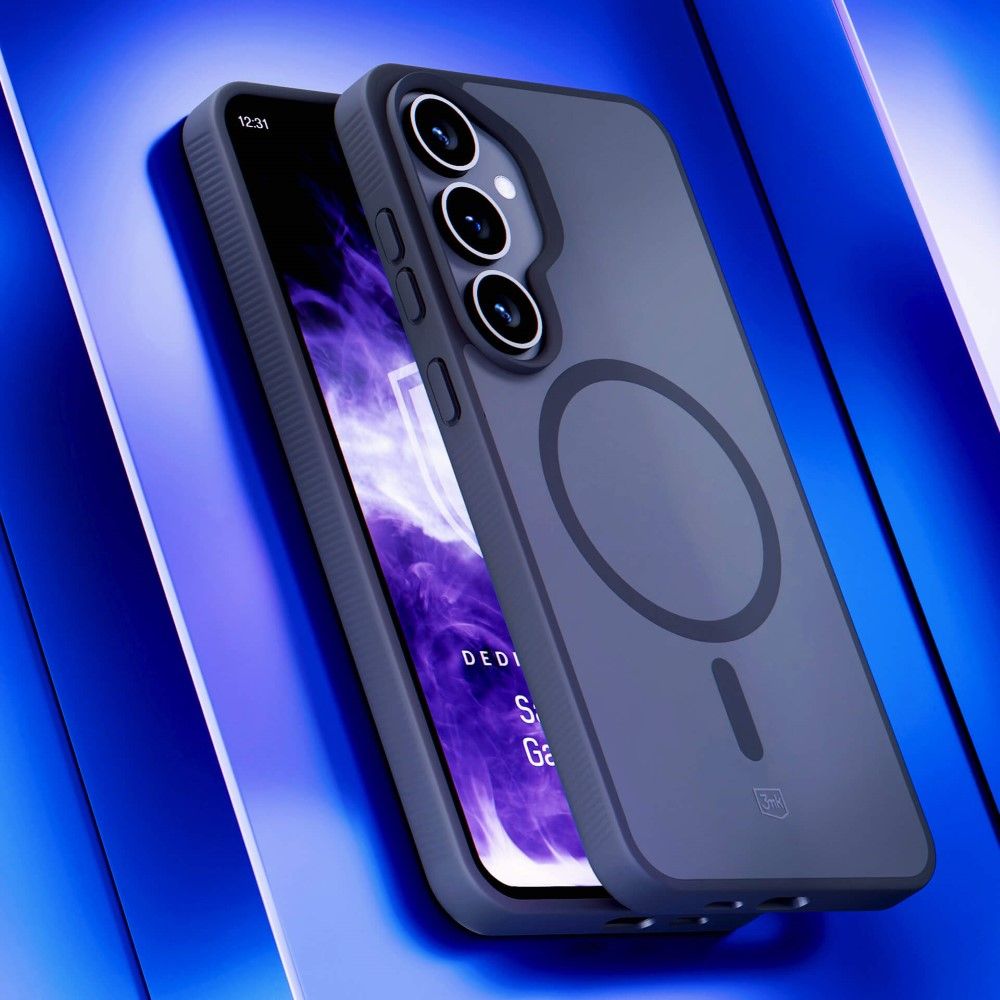 Handyhülle für Samsung Galaxy S25, 3mk Smoke MagCase, Durchscheinend mit schwarzen Rahmen