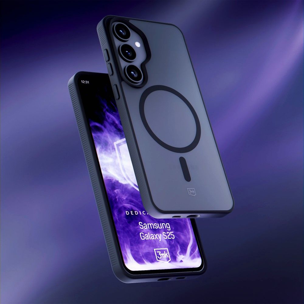 Handyhülle für Samsung Galaxy S25, 3mk Smoke MagCase, Durchscheinend mit schwarzen Rahmen