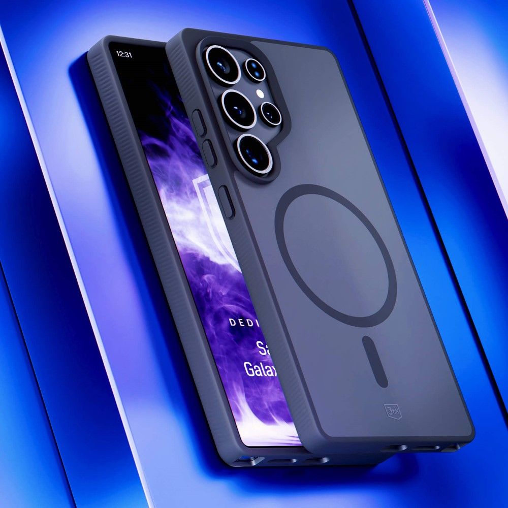 Handyhülle für Samsung Galaxy S25 Ultra, 3mk Smoke MagCase, Durchscheinend mit schwarzen Rahmen