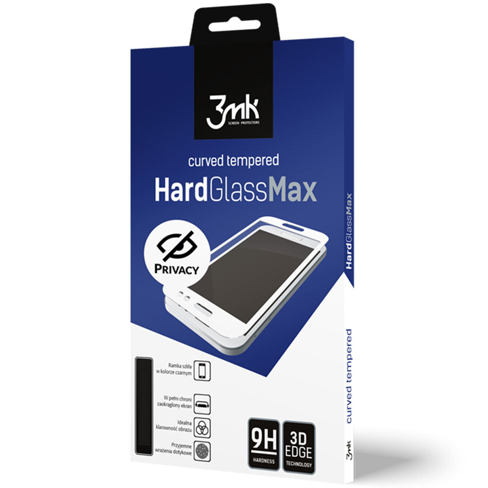 Gehärtetes Glas 3mk HardGlass Max Privacy für Galaxy A54 5G, schwarzer Rahmen