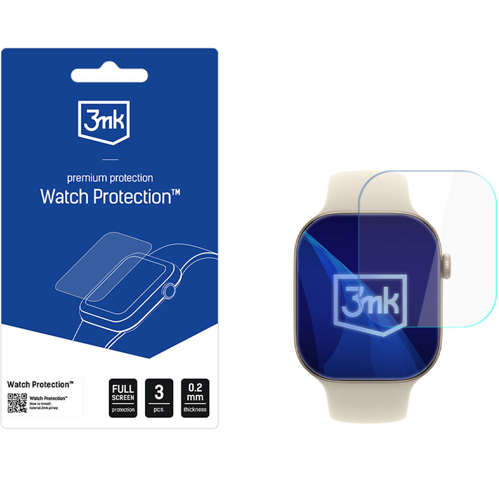 Schutzfolie für Apple Watch Series 12 46mm, 3mk Watch Protection ARC, 3 Stück (2/3)