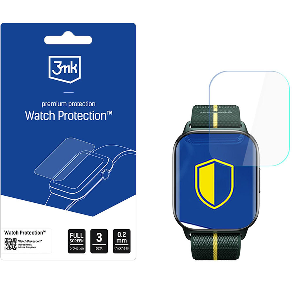 Schutzfolie für Motorola Moto Watch Fit, 3mk Watch Protection ARC, 3 Stück