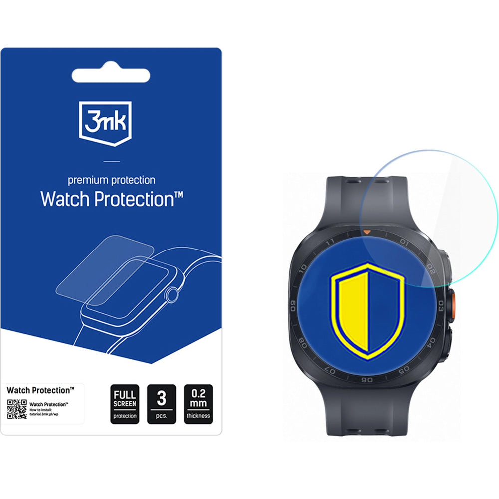 Hybridglas für Galaxy Watch Ultra 2 47 mm, 3mk Watch Protection, 3 Stück