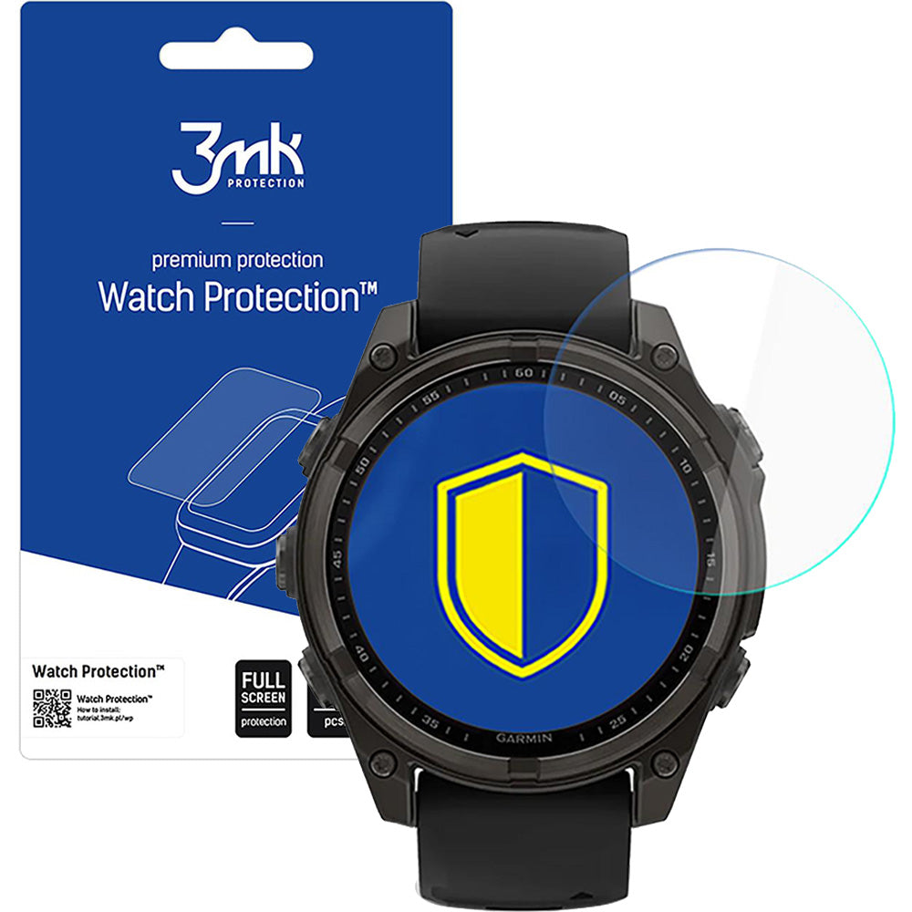 Hybridglas für Garmin Fenix 8 Solar / Sapphire 47 mm, 3mk Watch Protection, 3 Stück