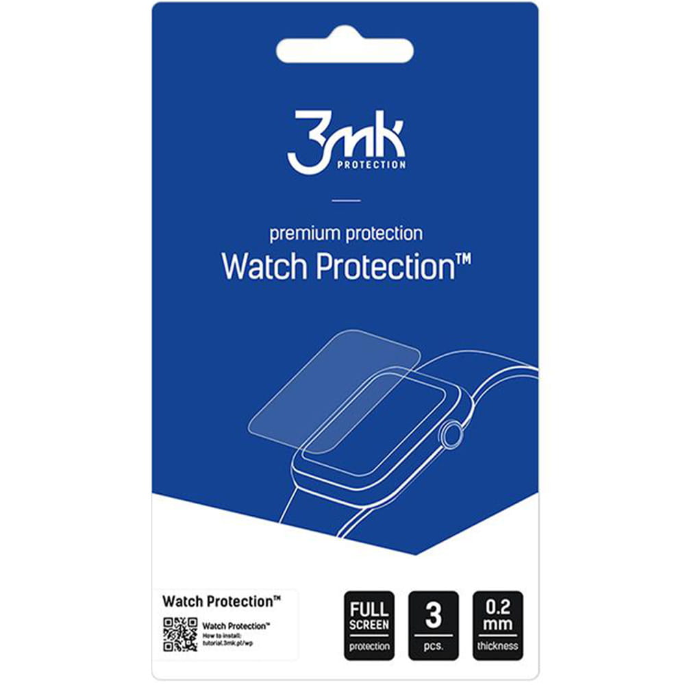 Hybridglas für Garmin Instinct 3 45 mm, 3mk Watch Protection, 3 Stück