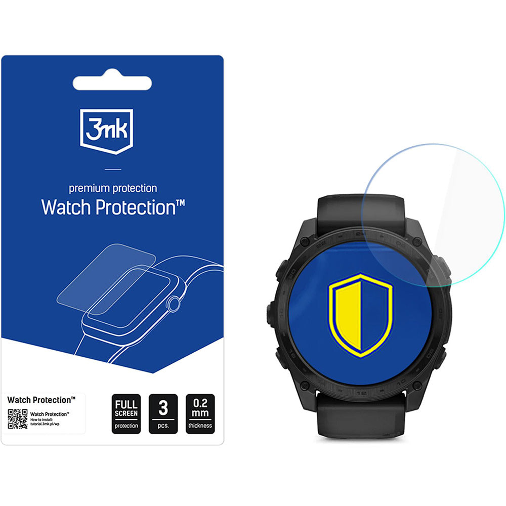 Hybridglas für Garmin Tactix 8 AMOLED 51 mm / SOLAR 51 mm, 3mk Watch Protection, 3 Stück