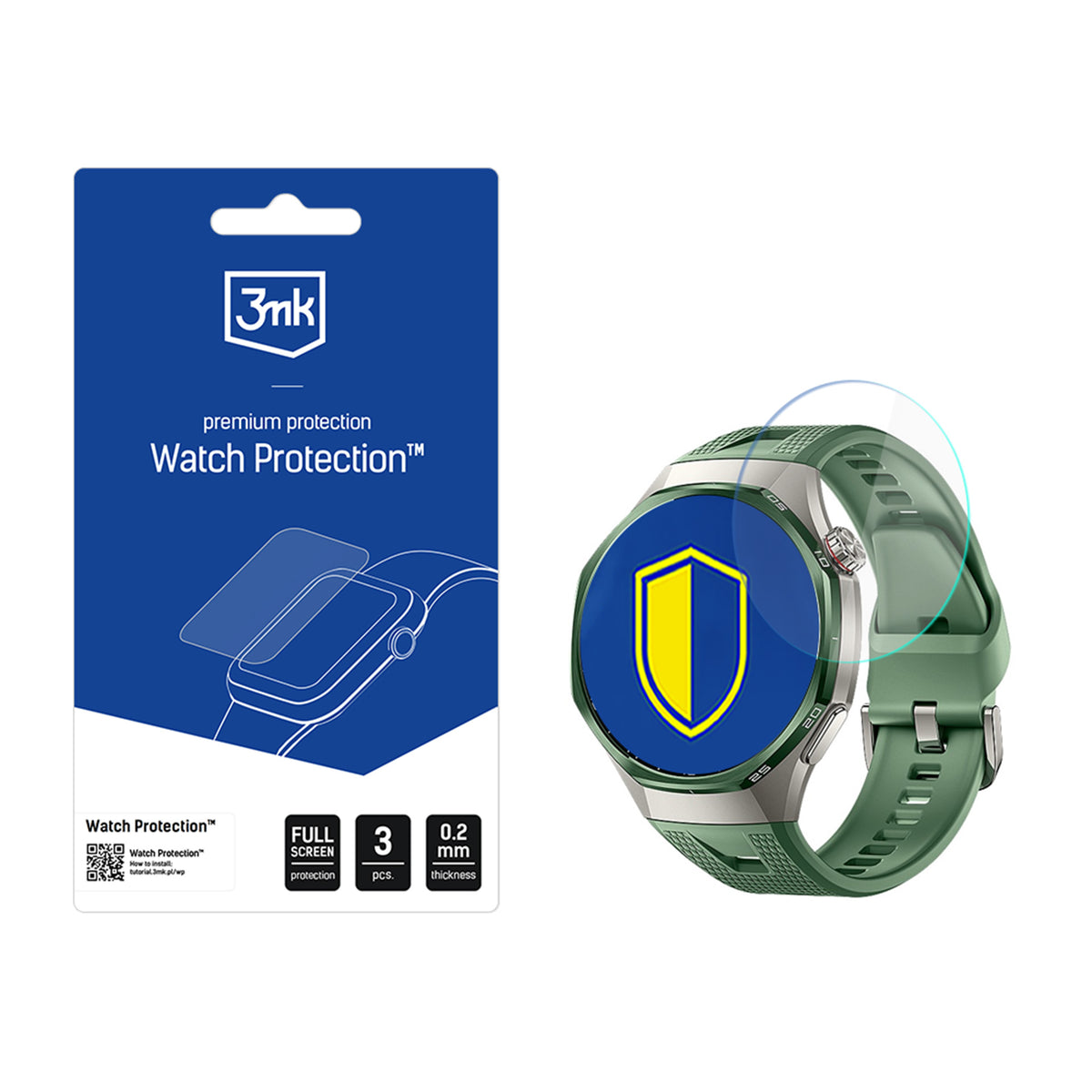 Hybridglas für Huawei Watch GT7 Pro 46mm, 3mk Watch Protection, 3 Stück