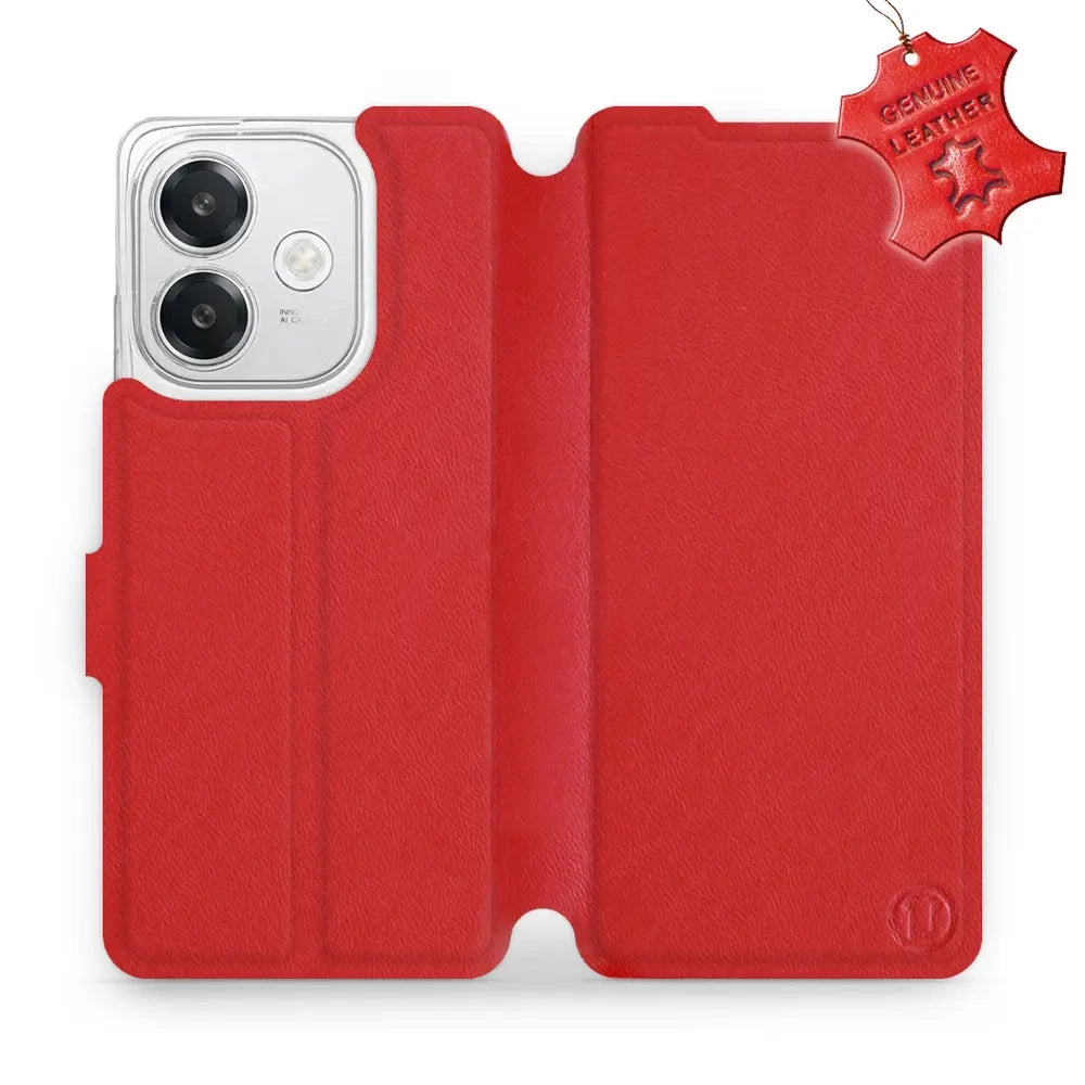 Echtleder Handyhülle für Oppo A40, Mobiwear Leather, Rot