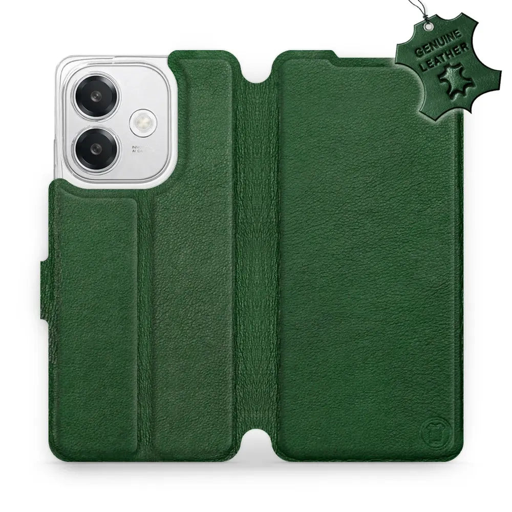 Echtleder Handyhülle für Oppo A40M, Mobiwear Leather, Grün
