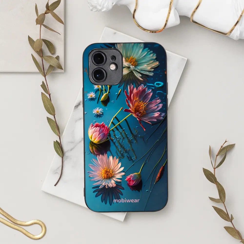 Handyhülle für Oppo A60 4G, Mobiwear Glossy Case, Blau-Blumig