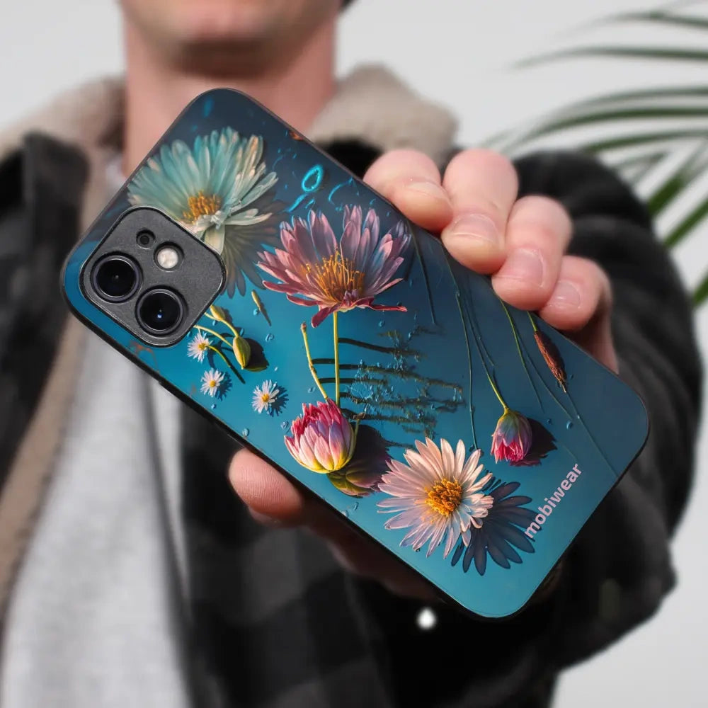 Handyhülle für Oppo A60 4G, Mobiwear Glossy Case, Blau-Blumig