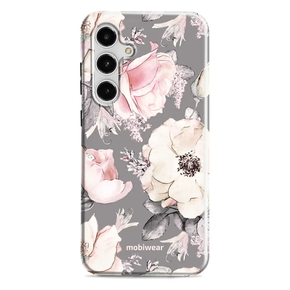 Handyhülle für Galaxy S24 FE, Mobiwear Elite Pro, Rosa-Blumig