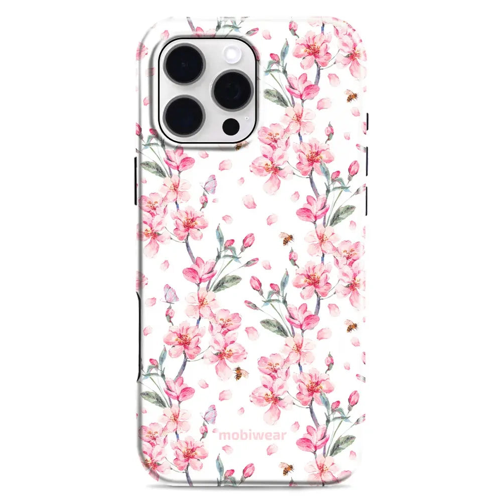 Handyhülle für iPhone 16 Pro Max, Mobiwear Elite Pro, Japanischer Blumenstrauß