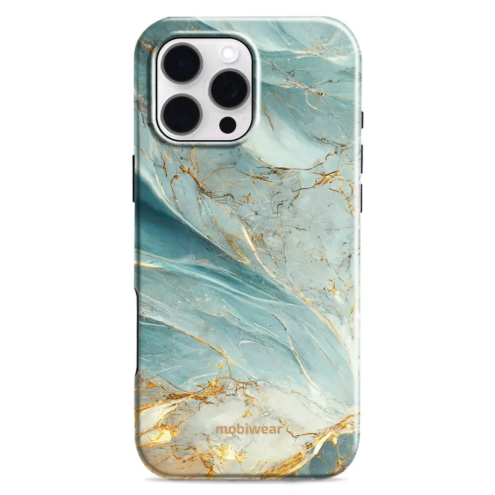 Handyhülle für iPhone 16 Pro Max, Mobiwear Elite Pro, Adern des Azur