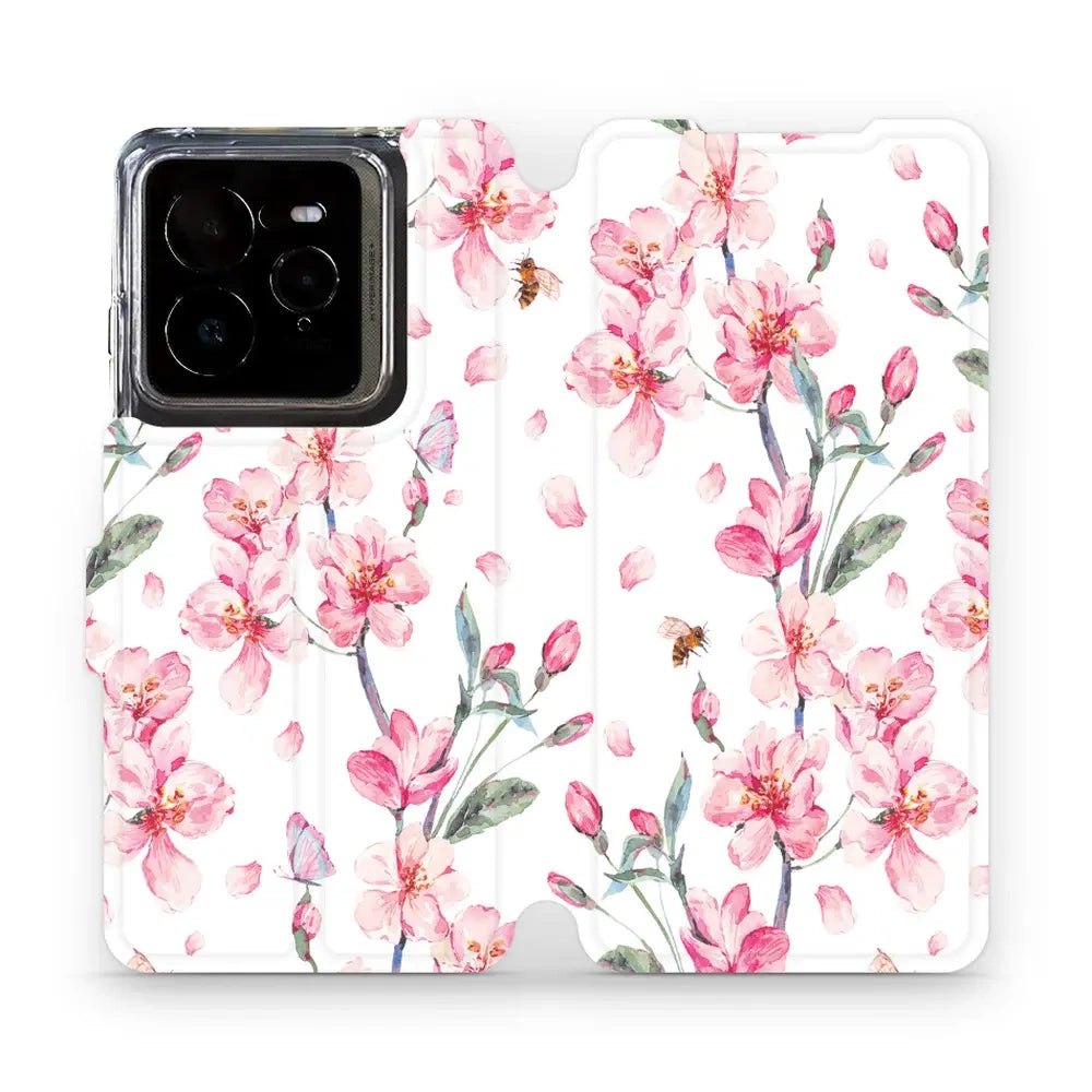 Handyhülle mit klappe für Realme GT 7 Pro, Mobiwear Book, Rosa Frühling