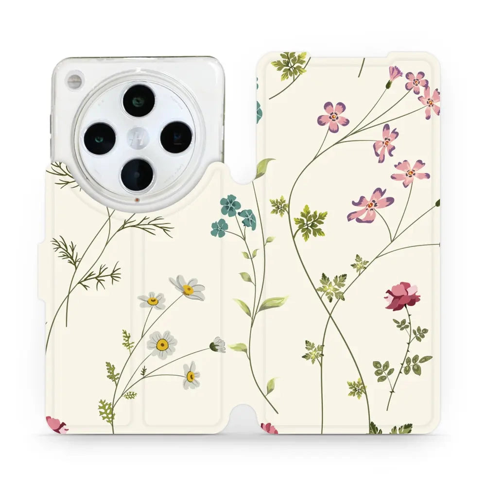 Handyhülle mit klappe für Oppo Find X8 Pro, Mobiwear Book, Feldblumen