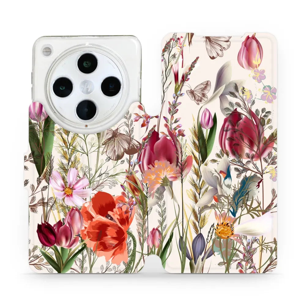 Handyhülle mit klappe für Oppo Find X8 Pro, Mobiwear Book, Blumenstrauß