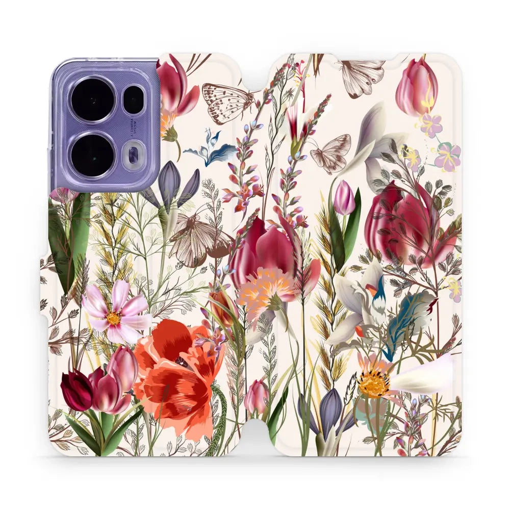 Handyhülle mit klappe für Oppo Reno13 Pro, Mobiwear Book, Blumenstrauß