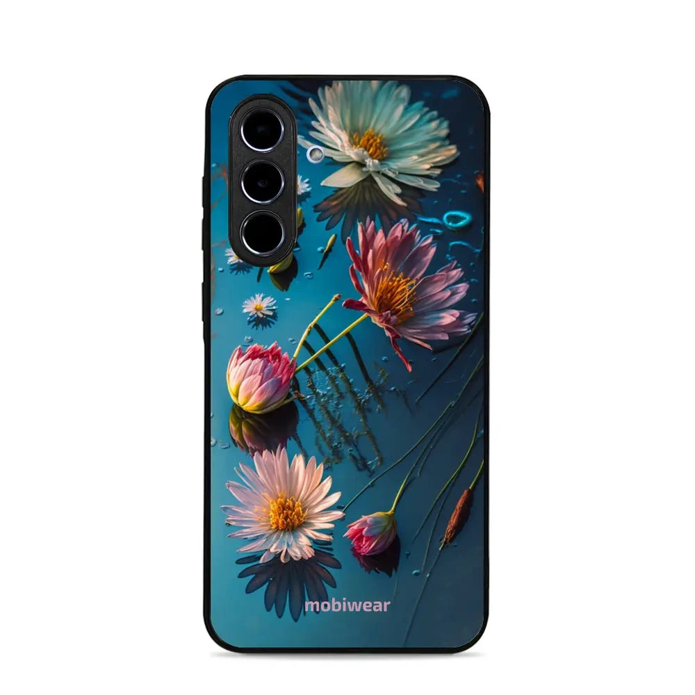 Handyhülle für Galaxy A56 5G, Mobiwear Glossy Case, Blau-Blumig