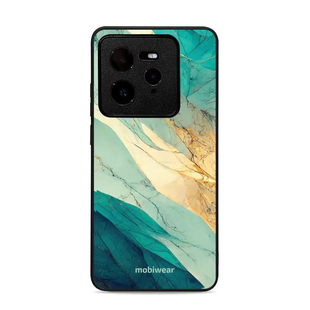 Handyhülle für Realme GT 7 Pro, Mobiwear Glossy Case, Türkis-Marmor