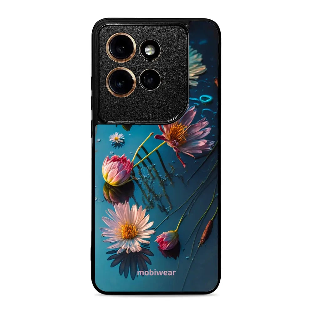 Handyhülle für Motorola Edge 50 Neo, Mobiwear Glossy Case, Blau-Blumig