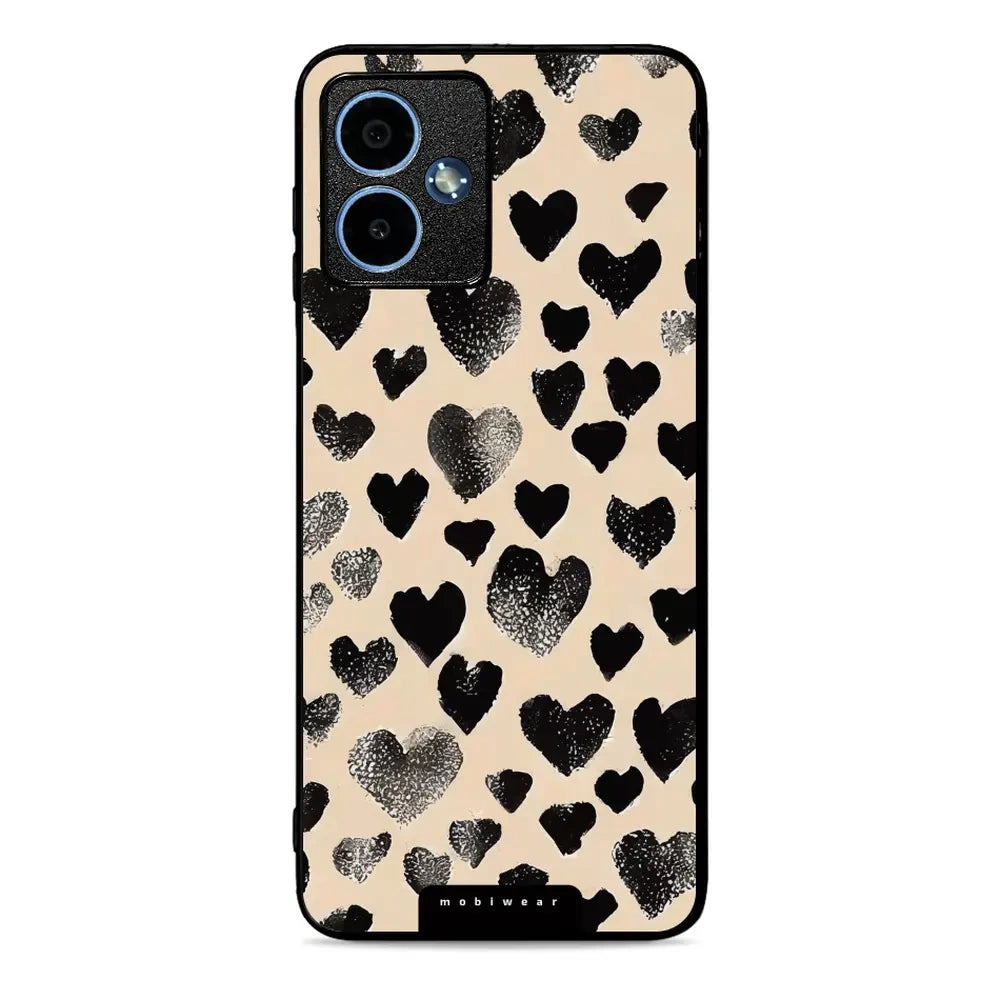 Handyhülle für Motorola Moto G14, Mobiwear Glossy Case, Beige Liebe