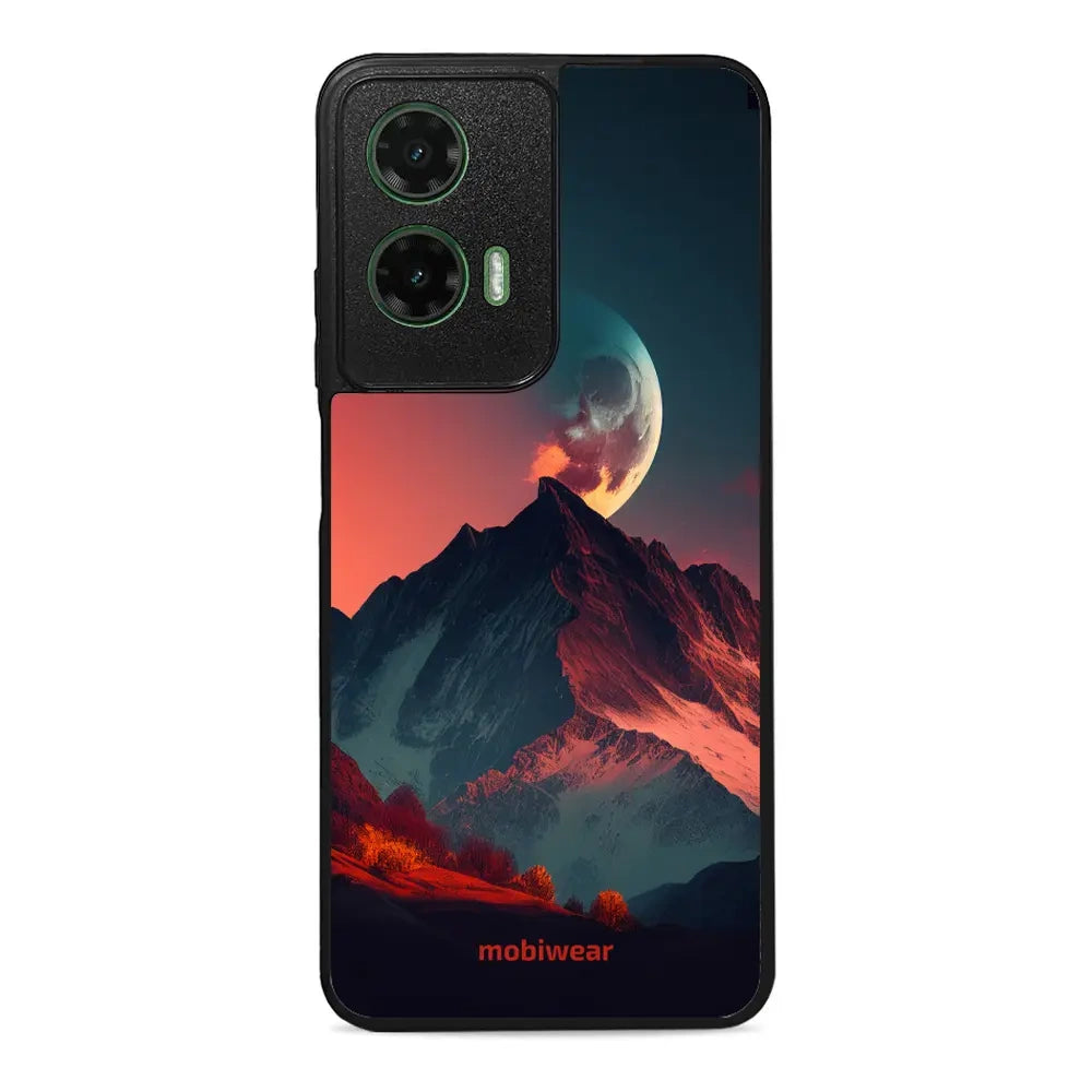 Handyhülle für Motorola Moto G35 5G, Mobiwear Glossy Case, Gebirgsdämmerung